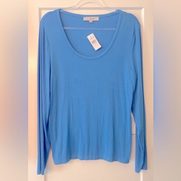 LOFT Ribbed Long Sleeve Scoop Neck Tee - Picture 4 of 6